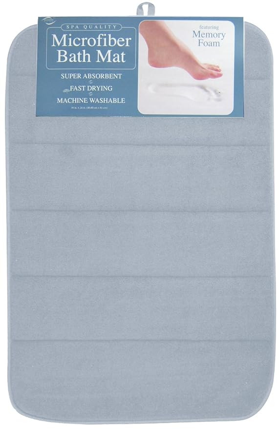 Envision Home Microfiber Bath Mat with Memory Foam, 16 by 24Inch, Celestial Home