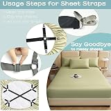 Tanxan Adjustable Bed Sheet Clips, Heavy Duty 2 Pcs Set, Secure Fit view 5