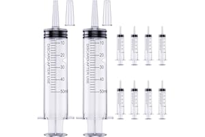 ZHIUGUZILLA 50ml Syringe for Liquid | Liquid Syringe | Plastic Syringes | Syringe with Cap & Catheter Tip -Individual Sealed (No Needle）