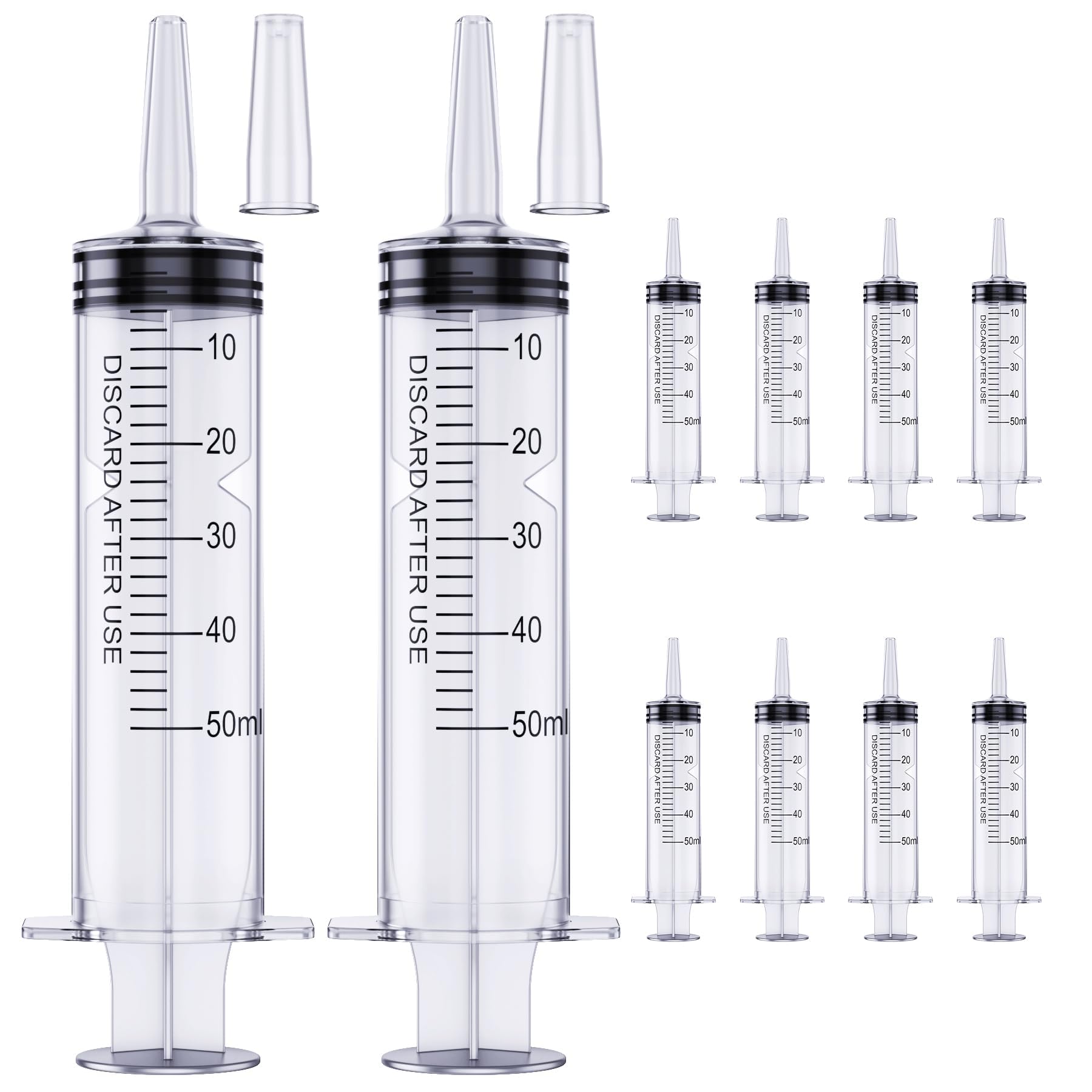 Photo 1 of ZHIUGUZILLA 10 Pack 50ml Syringe for Liquid, Liquid Syringe, Plastic Syringes, Syringe with Cap & Catheter Tip -Individual Sealed (No Needle?