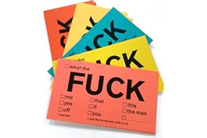 BECKS PRINTING F Bomb Business Cards, Offensive Sarcastic Humor Gag Gift Stocking Stuffer Secret Santa - Multi-Color - Pack of 25