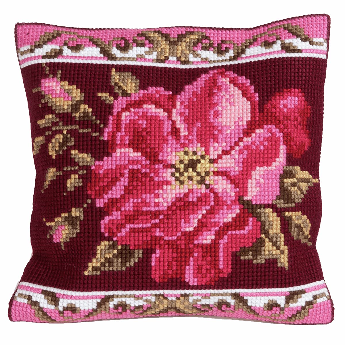 Collection d'Art Cross Stitch Cushion Kit: Romantic Rose 1