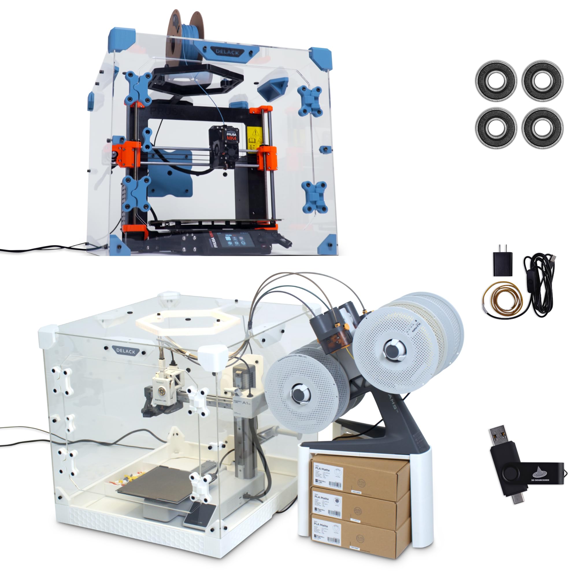 3D SOURCERER DELACK 3D Printer Enclosure Kit with LED Light | Made