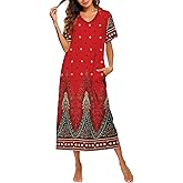 Ekouaer Women's Full Length Short Sleeve Nightgown