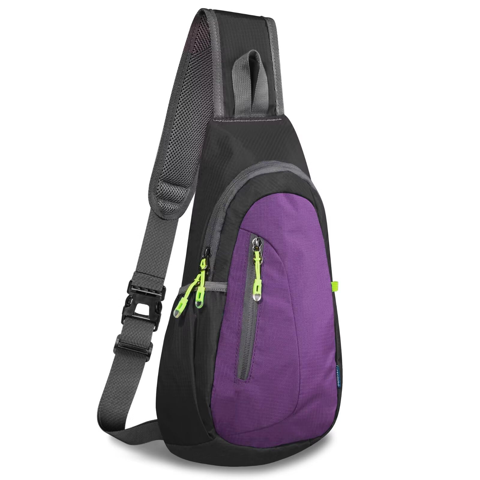 TITECOUGO Small Sling Bag Lightweight Crossbody Bag for Women Rucksack for Men Running Backpack Travel Chest Pack Shoulder Daypack for Hiking Outdoor Gym Work Sports Black/Purple