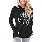 Akihoo Womens Casual Long Sleeve Tunic Tops Crew Neck Shirt Blouses