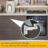 DIWUJI 12Pcs Child Safety Cupboard Locks Invisible Adhesive No Drilling White view 3