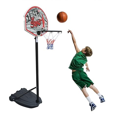 Juego de Canasta Baloncesto Infantil Portátil Altura Ajustable ...