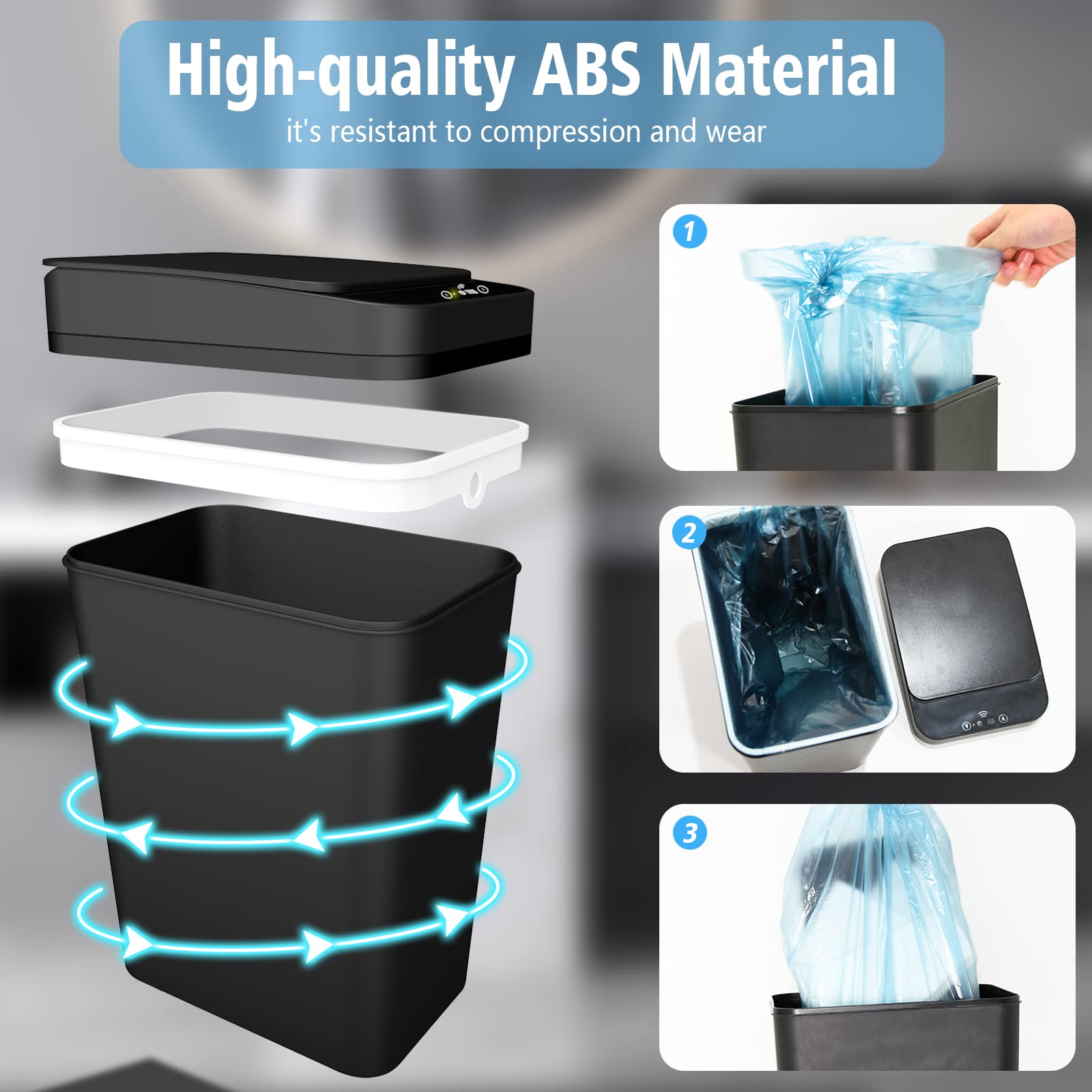 Mua Bathroom Small Trash Can with Lid, 2.2 Gallon Touchless Automatic ...