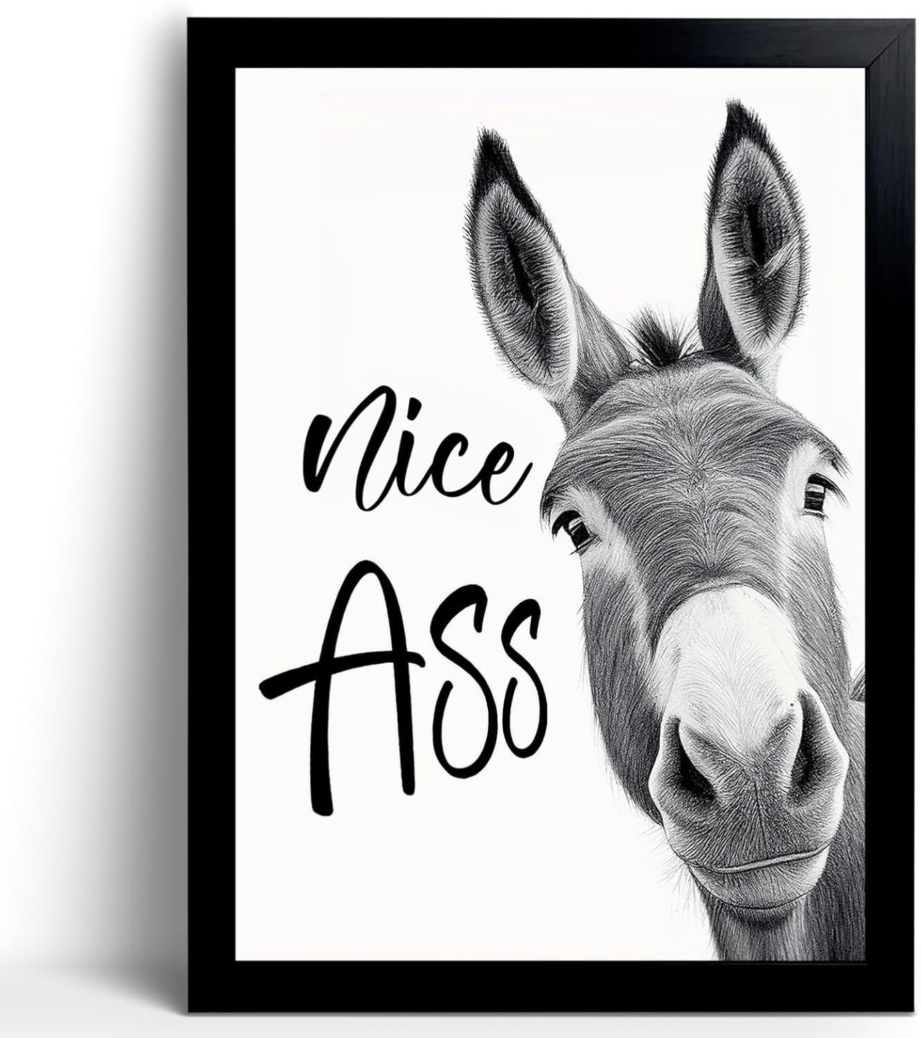 Wall Décor - Donkey Animal Prints Toilet Room Decor - Nice Ass Quotes Bathroom Sign, Funny Bathroom Decor Bathroom Signs, Funny Bathroom Wall Art, Bathroom Decor Poster, Funny Bathroom Quotes, Toilet Art, Guest Bathroom Wall Decor