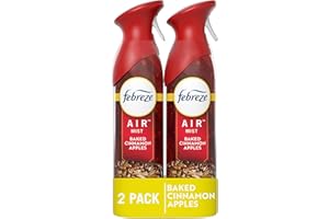 Febreze Air Mist Air Freshener Spray, Odor-Fighting Room Spray, Air Fresheners for Home and Bathroom and Kitchen, Aerosol Can, Baked Cinnamon Apples Scent, 8.8oz, 2 Count