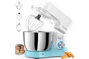 Honinst Stand Mixer, 3-In-1 10-Speed 660W 6QT Tilt-Head Food Mixer, Electric Mixer with Bowl, Dough Hook, Whisk and Beater, Kitchen Mixer for Baking, Cake and Most Home Cooks, Gradient Blue