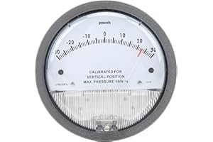 Manometer, Differential Pressure Gauge Clean Room HVAC Filter Detection Vacuum Gauge Compression Tester Kit with Pointer Vacu