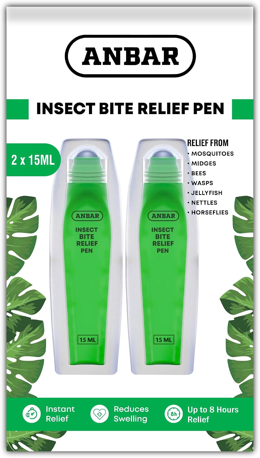 Anbar Bug Bite Relief Pen 15 mL Deet Free Instant Itch Relief Kids Adults