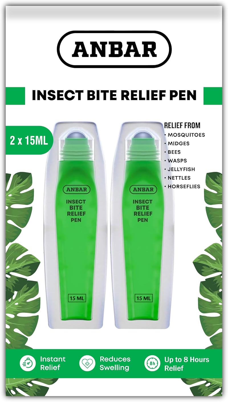 Anbar Bug Bite Relief Pen 15 mL Deet Free Instant Itch Relief Kids Adults