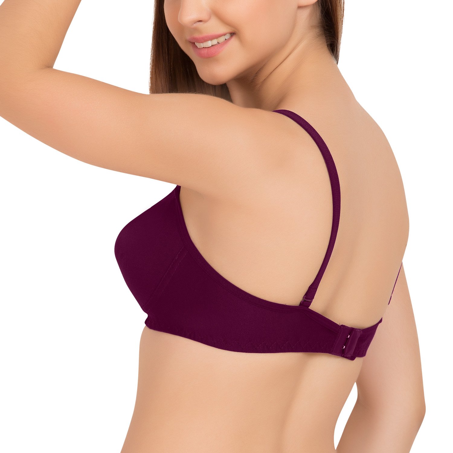 tweens demi cup purple & red non padded t-shirt bra (pack of 2)