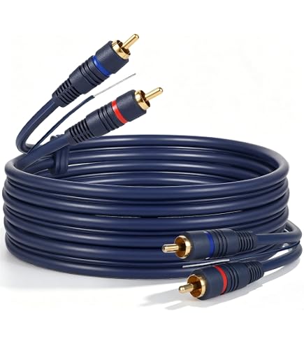 RCA Cable with Ground Wire, 10ft Turntable Cable Gold Plated 2RCA