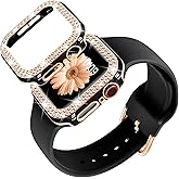 DABAOZA Compatible for Apple Watch Bands 40mm with Bumper, Bling Glitter Women Silicone Soft Comfortable Strap for iWatch SE Ultra 3 2 Series 11 10 9 8 7 6 5 4 3 2 1（Black Rosegold，40）