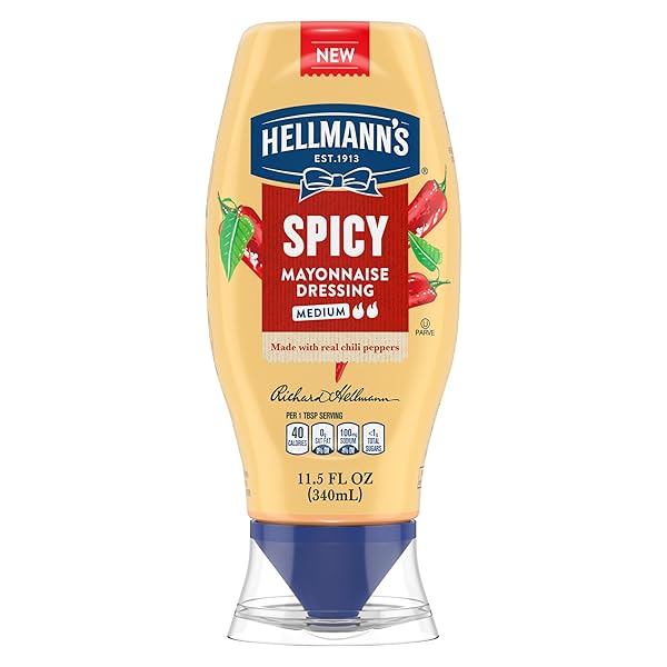 HELLMANN’S SPICY MAYONNAISE DRESSING SQUEEZE BOTTLE 1 CT...