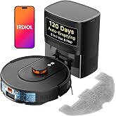 TRDIOL Robot Vacuum and Mop, 120-Day Self-Emptying with 6000Pa Suction, LiDAR Navigation &amp; Smart Mapping &amp; No-Go Zones, Anti-Tangle, for Pet Hair, Carpets and Hard Floor
