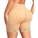 DERCA Padded Underwear for Women Butt Lifting Shapewear Booty Pads Butt Enhancer Lace Tummy Control Shorts