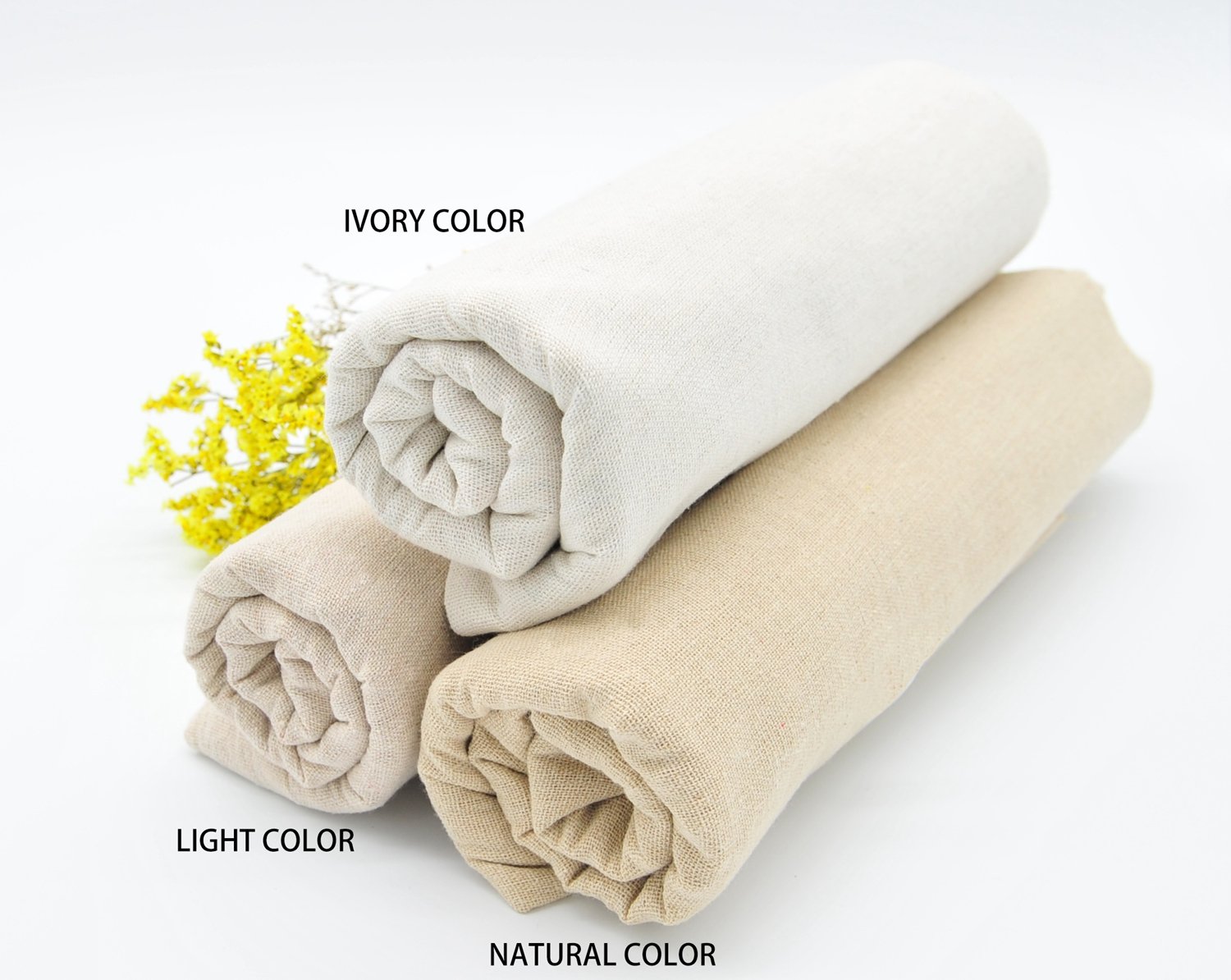 Light Beige Linen Needlework Embroidery Fabric Cross Stitching Plain Solid Color Aida Cloth Rose Flavor