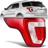 Convitex Tail Lights Assembly Compatible with 2016-2019 Ford Explorer Base/XLT/Limited/Platinum/Police Rear Brake Lamp Left Driver Side Taillights with Bulb and Harness, Replace FB5Z13405A