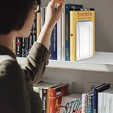 Acrimet Metal Bookends, Non-Skid Heavy Duty 17.5cm H, White, 1 Pair view 3