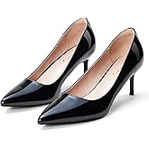 Elisabet Tang Kitten Heel Low Pumps 2.4 Inch Closed Pointed Toe Short Sexy Comfort Women Dressy Shoe at Work Office Date Prom Party Wedding Church