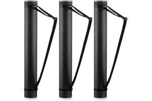 Mimorou 3 Pcs Extendable Poster Tubes Plastic Poster Document Storage Tube with Carrying Strap 24-40 Inch Expanding Blueprint Holder Telescoping Tube with Cap Waterproof Art Poster Tubes (Black)