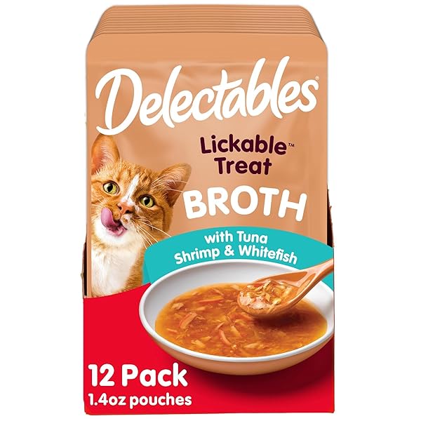 DELECTABLES LICKABLE TREAT SAVORY BROTH WET CAT TREAT...