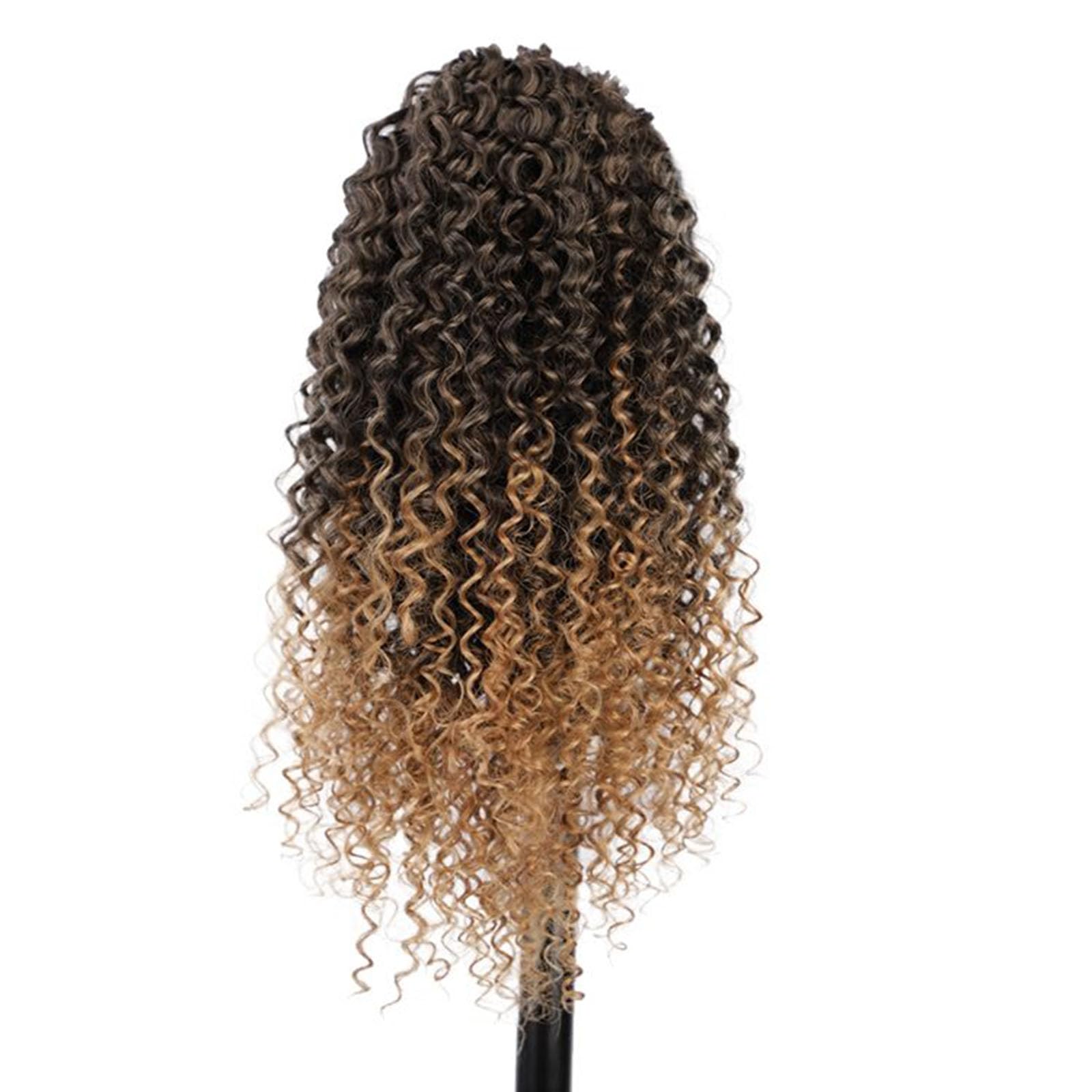 Aiokrtse Curly Ponytail Extension Synthetic Hair Curly Drawstring Ponytail Hair Pieces for Women 14 inches 1B/27 Colour — image 1