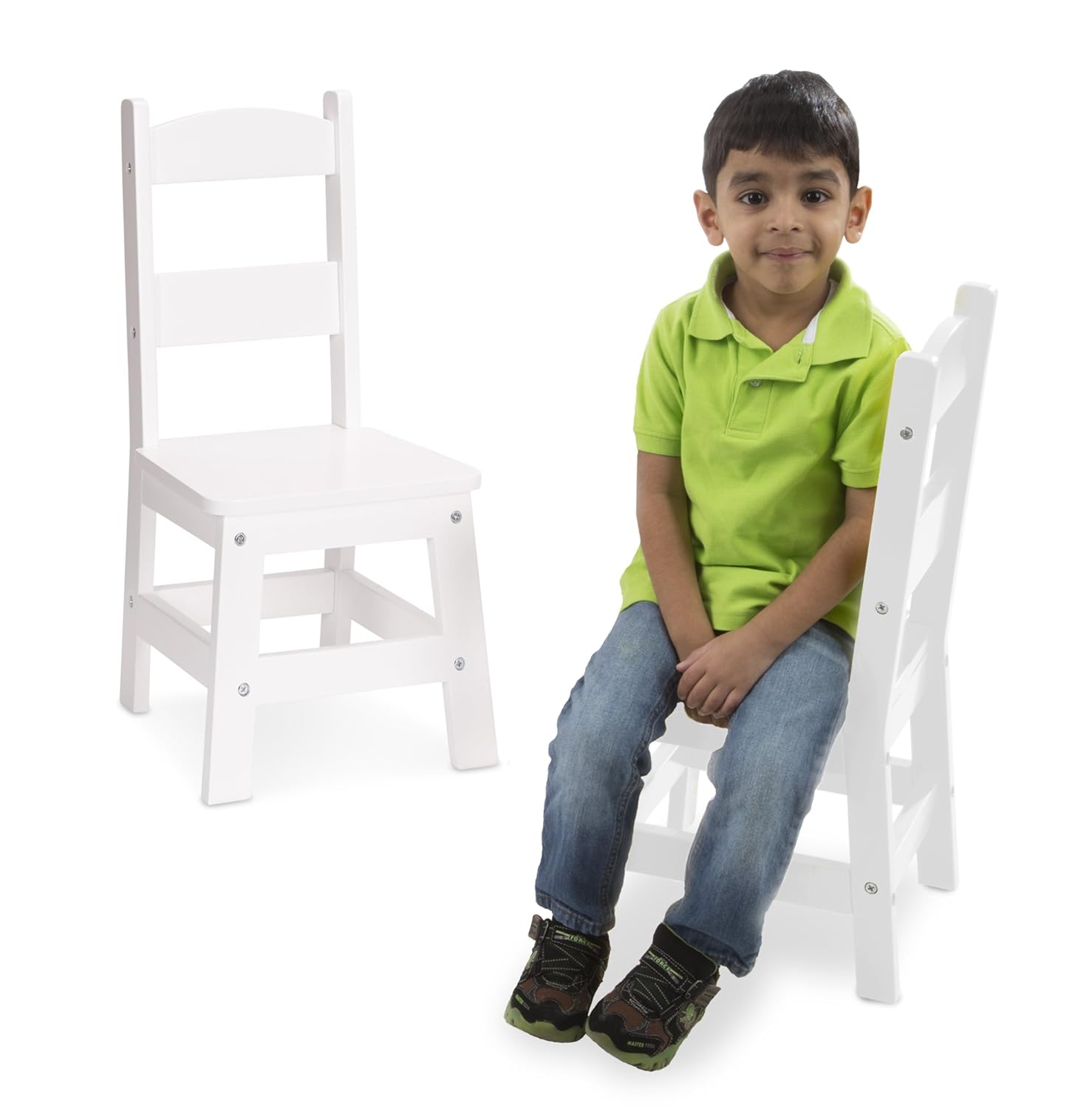 melissa & doug solid wood table and 2 chairs set
