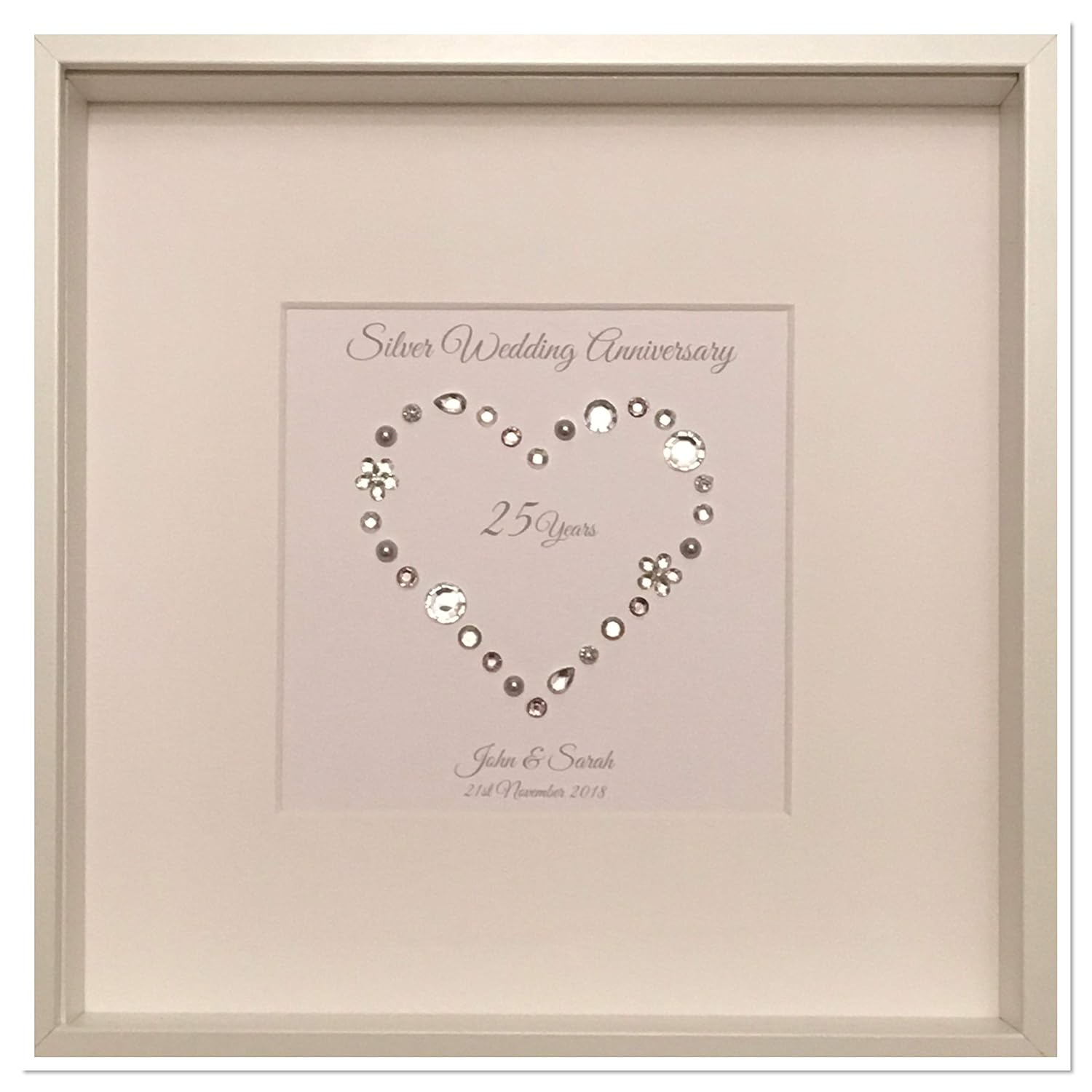 25 Years Silver Wedding Anniversary Picture Frame Gift Personalised