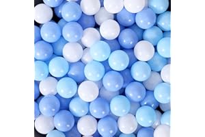 MoonxHome Ball Pit Balls Crush Proof Plastic Balls for Children's Toy Balls Macaron Ocean Balls 2.15 inch Pack of 100 White B