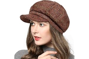 PanPacSight Women's Newsboy Hats Fall Wool Cabbie Beret Tweed Girls Paperboy Cap