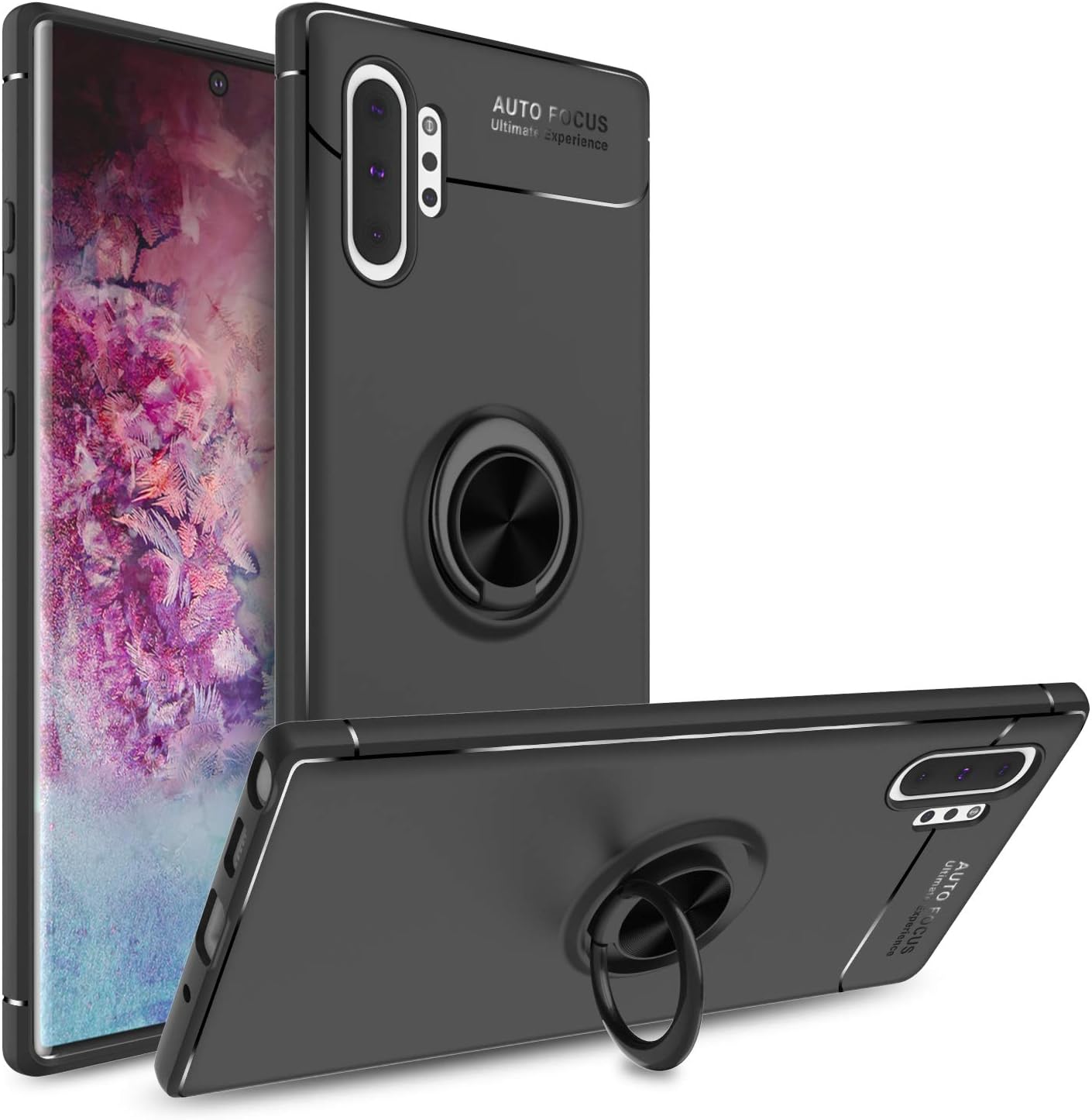 Galaxy Note 10 Pro/Plus/5G Case, Liwarace Kickstand Case 360 Degree Ring Holder Case Shockproof Anti-Scratch Soft TPU Case Cover with Magnetic for Note 10 Pro/Plus/5G
