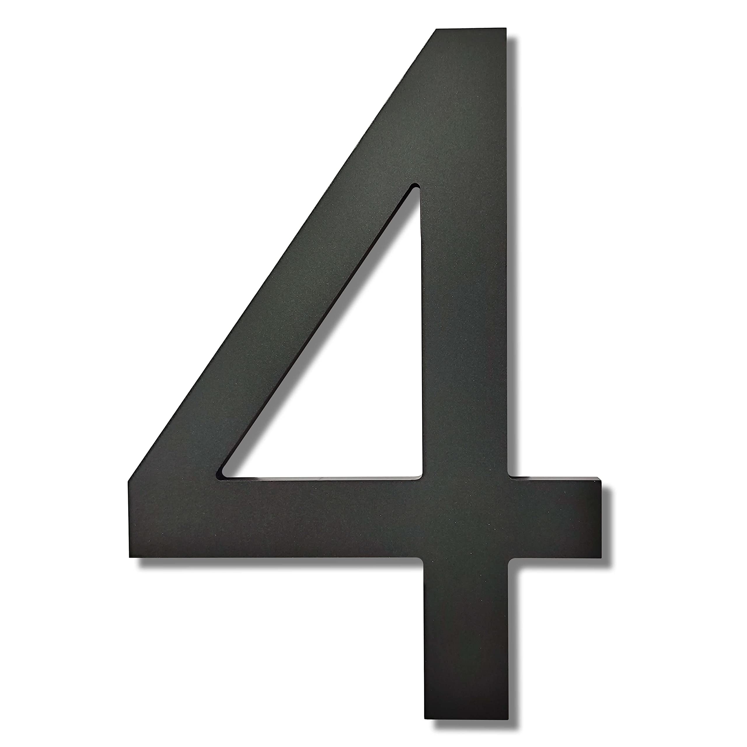 Ywonoby 8 Inch House Numbers for Outside-Large Modern 3D Floating Door Numbers-Weatherproof and Easy to install-Matte Black Acrylic Number (4)