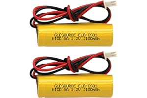 GLESOURCE AA 1100mAh 1.2V Emergency Light Battery Compatile for ELB-CS01, EXR EL 122 C4T,Custom 332,Unitech OSA268(2 Pack)