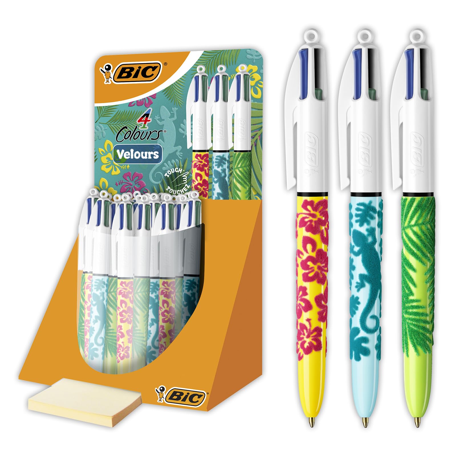 Bic 4 Colours Velours Jungle Ballpoint Pens Medium Tip (1mm) - Pack of 30