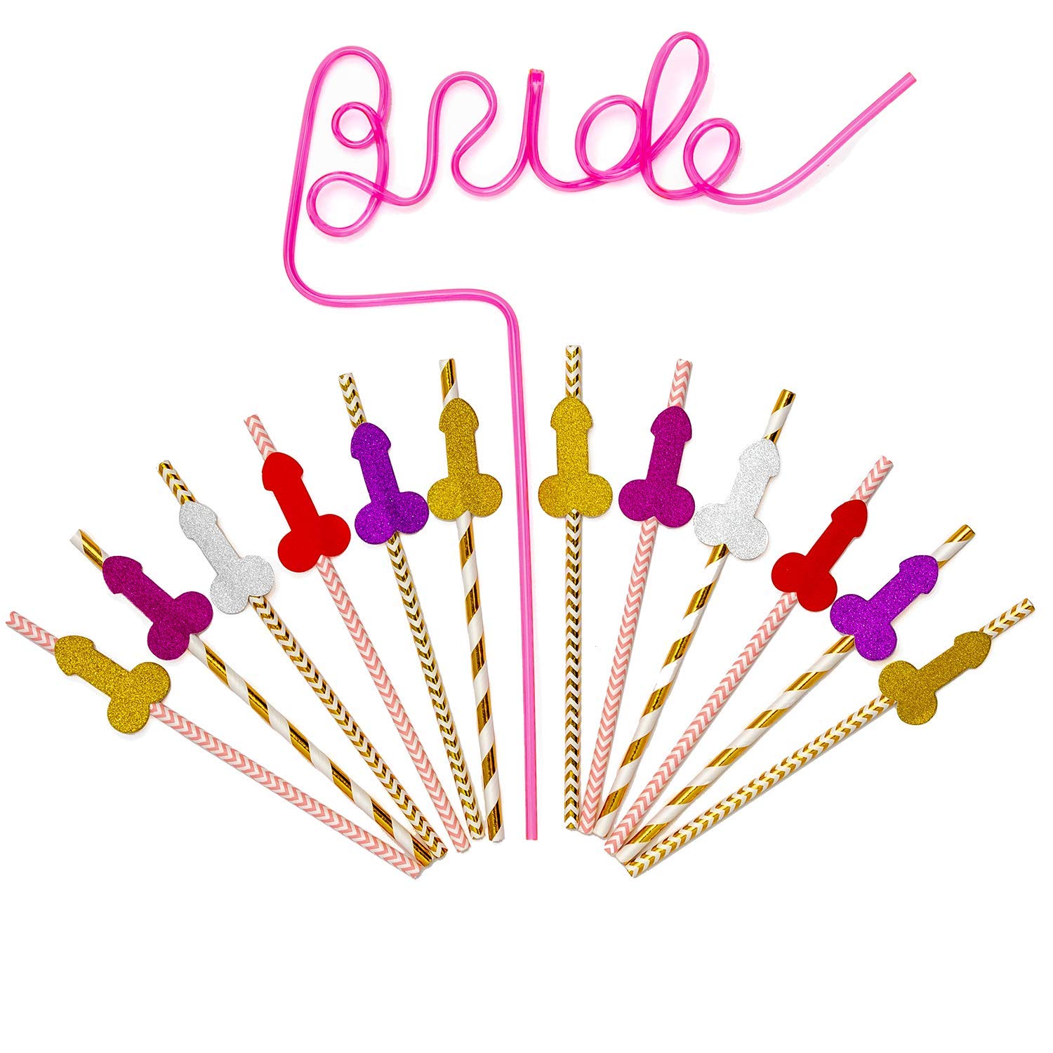 Bride Straw with Bachelorette Party Straws by PGK 1 Big