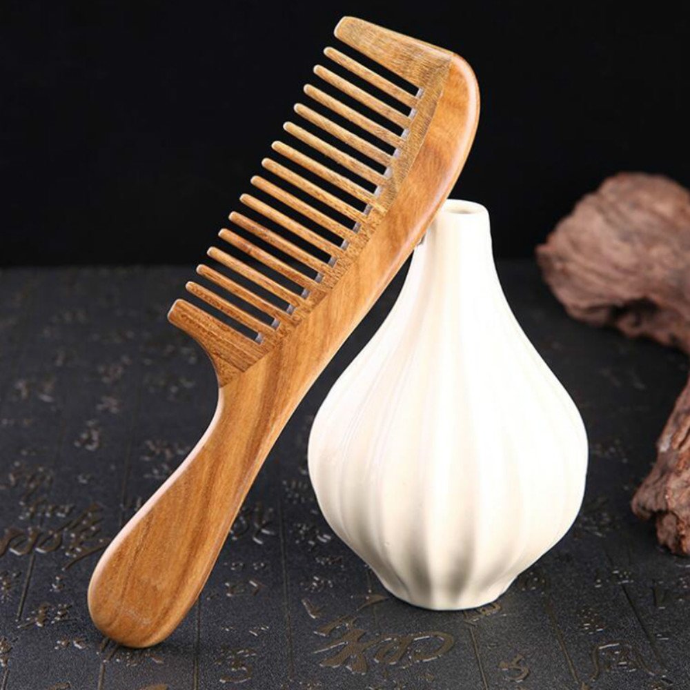Vinmax Sandalwood Wide-Tooth,Natural Anti-Static Comb for Detangling Wet Hair (Wood Color)
