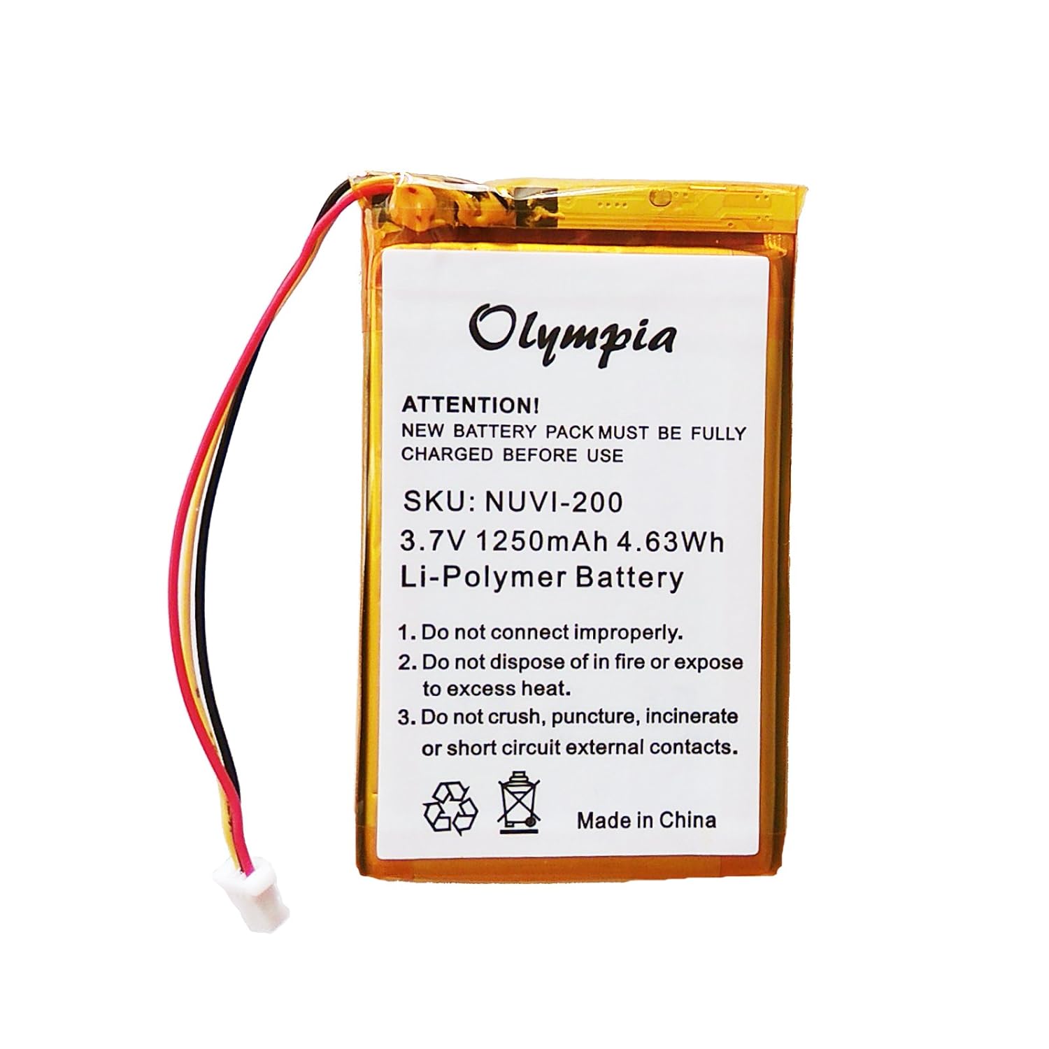 Battery for Garmin Nuvi 200 200w 205 205T 205W 250 205WT