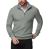 Robert Graham Mens Gavino Long Sleeve 1/4 Zip Pullover Knit Sweater