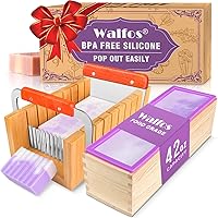Walfos Silicone Soap Molds, Rectangular soap Molds, Wood Soap Making Supplies - Perfect for soap making, Keto Fat Bomb, Jelly