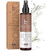 Self Tanner Spray - USA Made with Natural & Organic Ingredients, Fast Drying Spray Tan for Pale Skin, Non Toxic Gradual Tanning Spray, Sunless Tanning Water for Women & Men, Medium to Dark