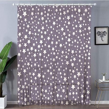 Amazon Oayeos カーテンレース アジャスタフク付け 紫外線カット 白色 全 サイズ ダークブルー かわいい白い星夜空コンセプト天文学図魔法 空間 ダークブルーホワイト 夢 機能レール 姫 半透明感 無地 雰囲気変貌 150 135cm 2枚入り カーテン オンライン通販