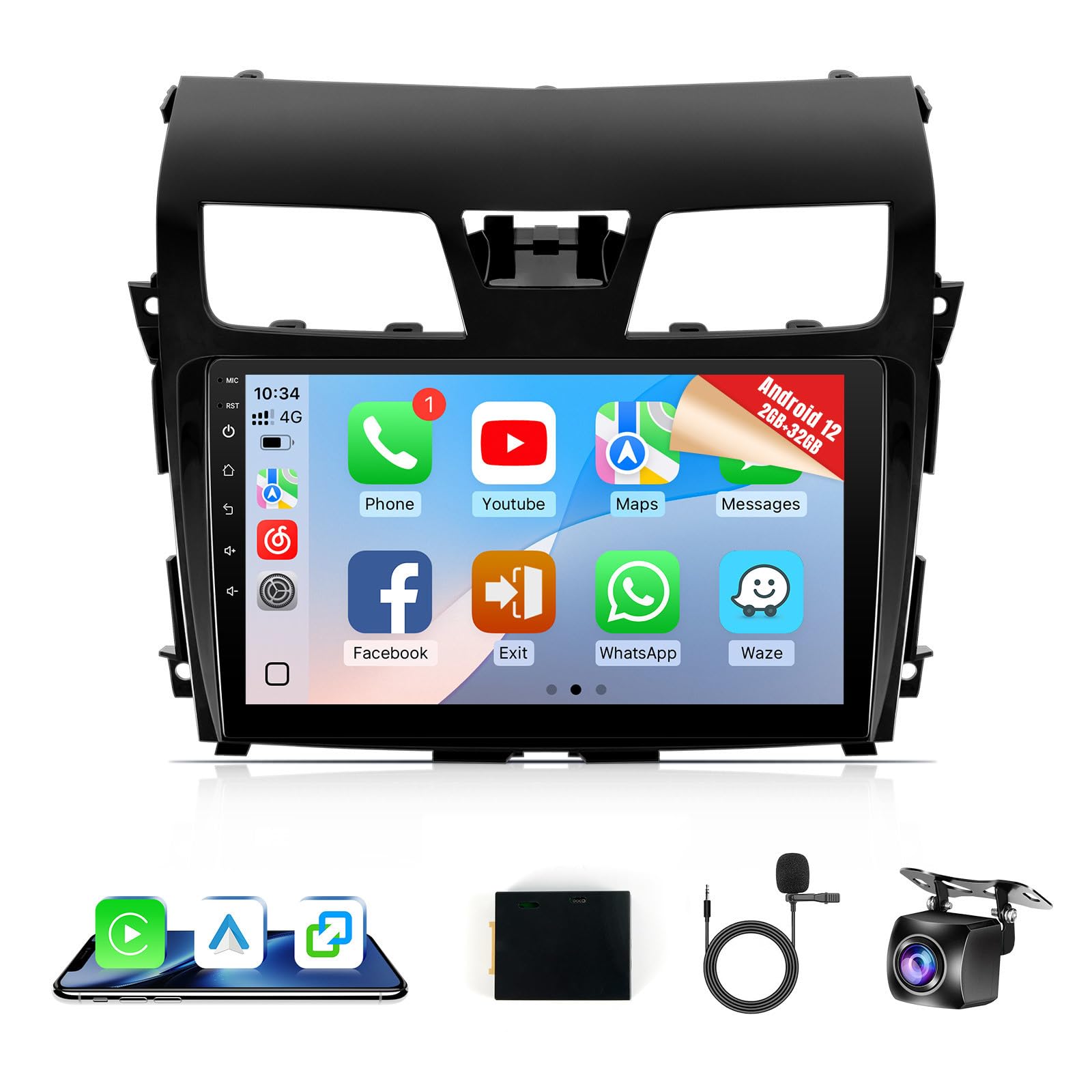 Photo 1 of Naifay Android 12 Car Stereo for Nissan Altima 2013 2014 2015, 10.1inch Touch Screen for Altima Radio with Carplay Android Auto Bluetooth WiFi GPS SWC+CANBUS(Not Fit Premium Audio System&Large Screen)