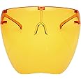 zeroUV - Protective Face Shield Full Cover Visor Glasses/Sunglasses (Anti-Fog/Blue Light Filter) (Dark Orange)