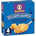 ANNIE'S - VALUE PACK SIZE - MACARONI and CHEESE Classic Cheddar, 4 Pack, 680 Grams Box, No Artificial Flavours or Synthetic C